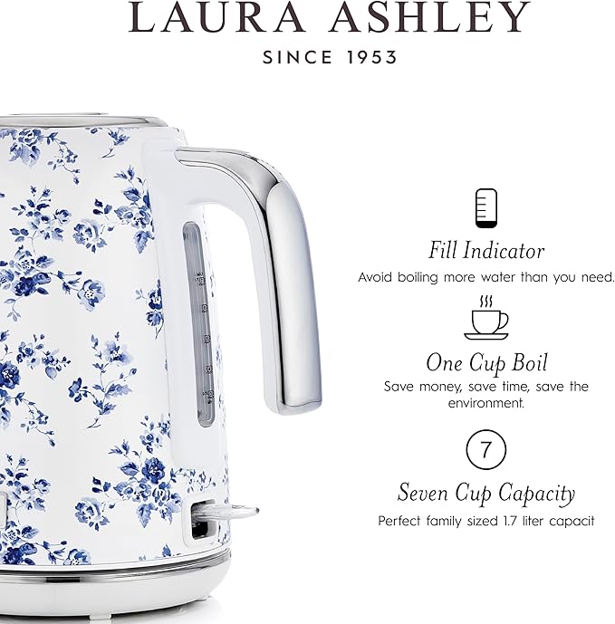 Laura Ashley Electric Kettles for Boiling Water, 1.7L Electric Tea Kettle