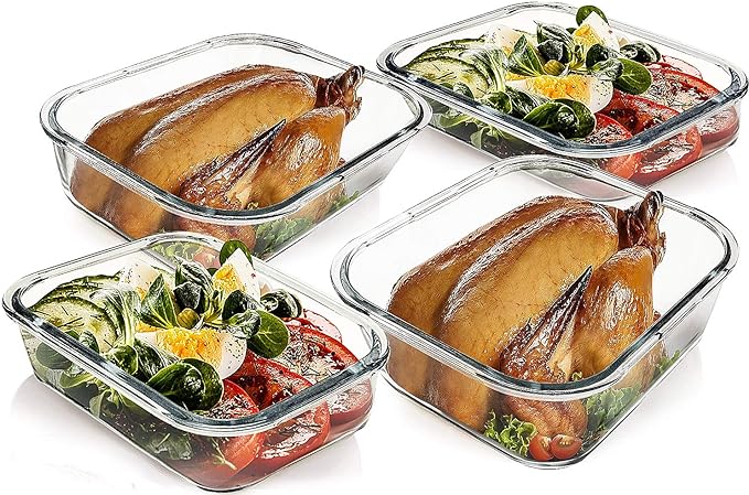 M MCIRCO 80 oz & 36 oz Extra Large Glass Food Storage Containers with Lids