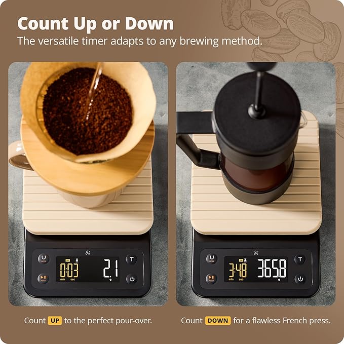 Greater Goods Coffee Scale with Timer, 0.1g Precision for Espresso & Matcha