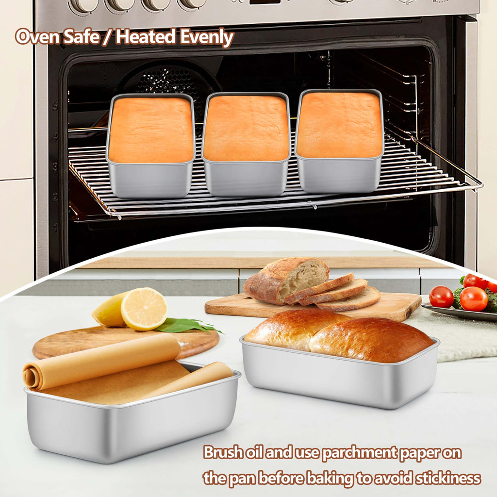 LIANYU 6 Pack Bread Loaf Pans for Baking 9x5 Inch, Meat Bread Baking Pans