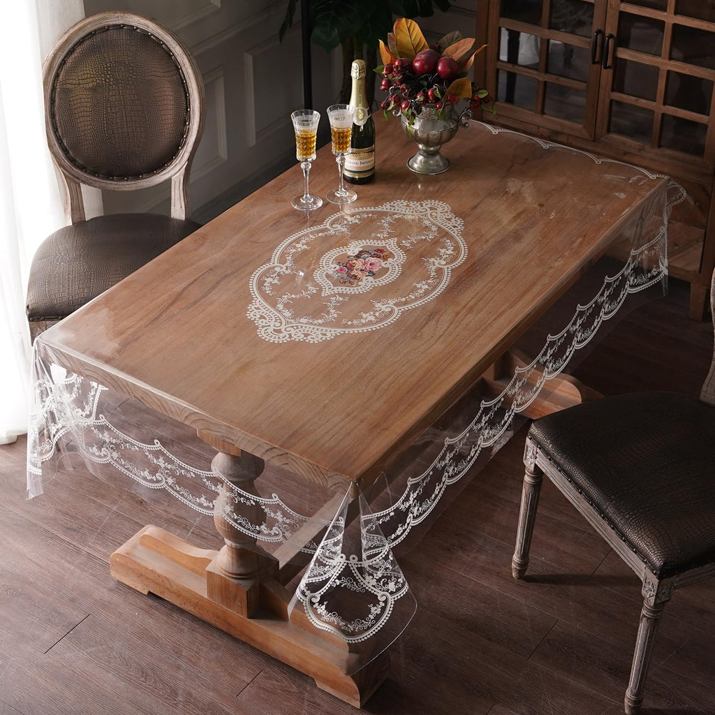 Artbloss Clear Table Cover Protector PVC Oil Proof Table Cloth, 60" x 84"