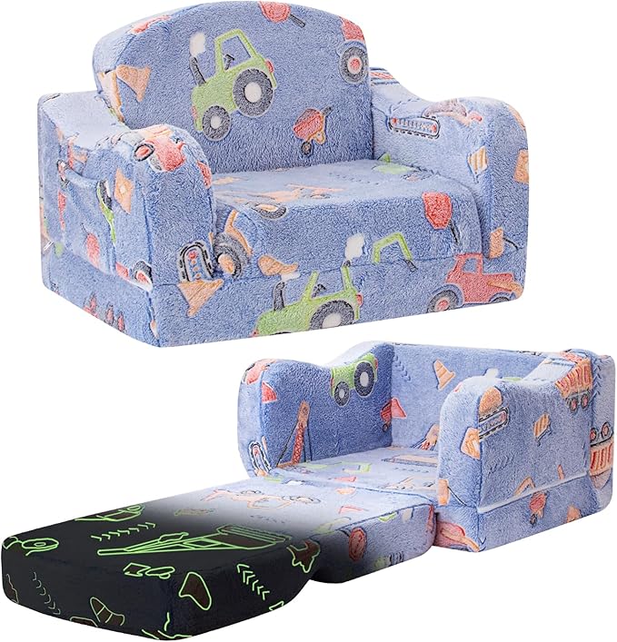 aodisman Thick Comfy Kids Chair and Couch,Foldable Plush Sofa with Pocket