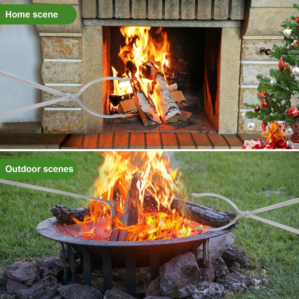 40" Fire Tongs Fire Pit Tongs Set, Stainless Steel Fireplace Tongs