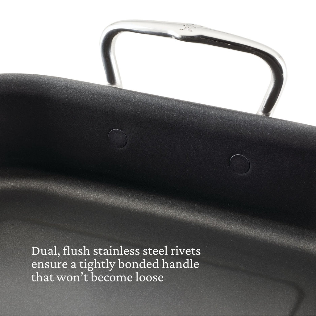 Hestan Provisions – 16.5" Classic Clad Nonstick Roasting Pan with Stainless Steel Rack