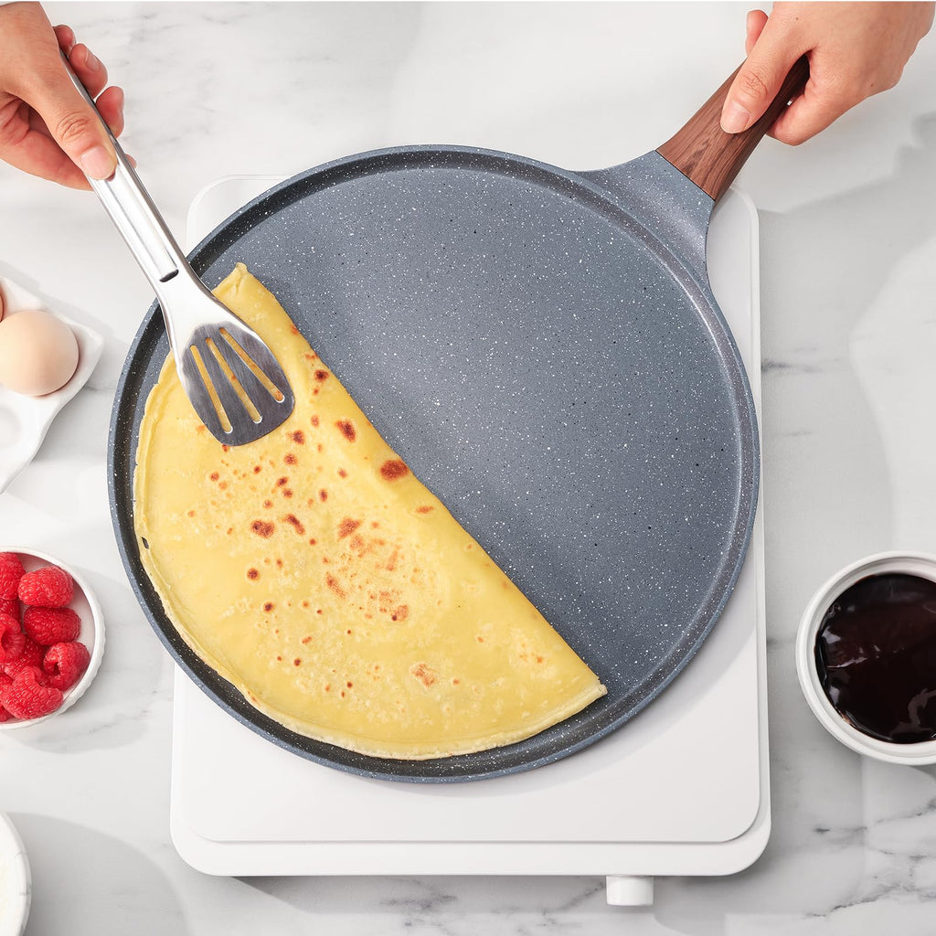 SENSARTE 10 Inch Nonstick Crepe Pan Granite Coating Pancake Pan Gray