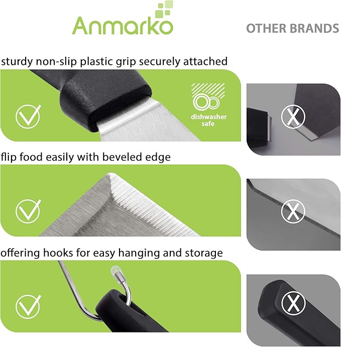 Metal Spatula and Scraper Set - Griddle Accessories kit - Grill Tongs Flat Spatula Pancake Flipper Hamburger Turner Squeeze bottles Set - Metal Utensil Great for BBQ Grill Flat Top Cast Iron