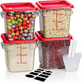 SVKLHY 4QT 4PCS NSF Commercial Clear Food Storage Containers with Lids(RED)