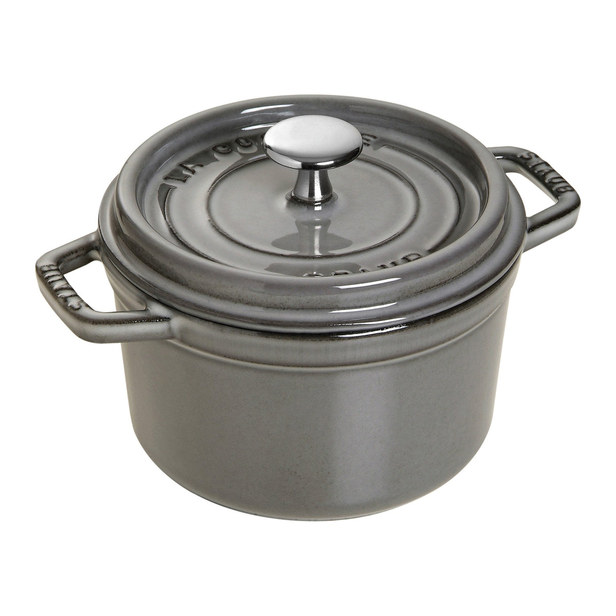 STAUB Cast Iron Dutch Oven 0.5-qt Round Cocotte, Made in France, Serves 1, Matte Black