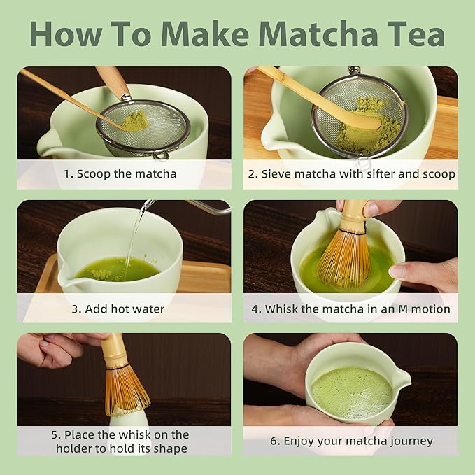 Travel Matcha Set with Portable Storage Bag, 9-Piece Japanese Matcha Kit includes Ceramic Bowl, Bamboo Whisk, Holder & Tray, Traditional Tea Ceremony Gift Box for Travel & Home