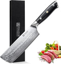 PAUDIN 7 Inch Nakiri Knife, Ultra Sharp Damascus Kitchen Knife