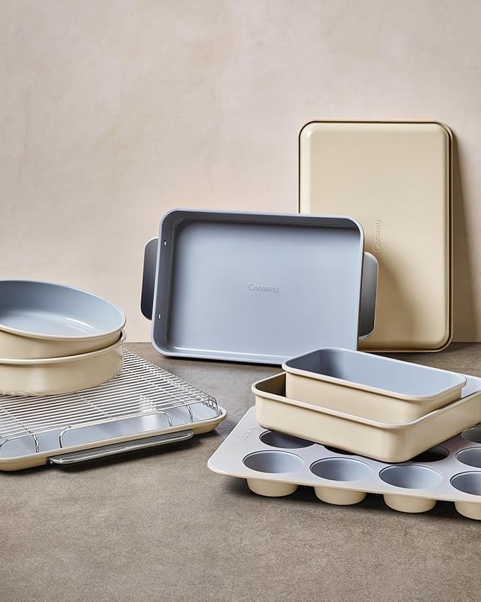Caraway Non-Stick Ceramic-Coated 1 lb Loaf Pan Duo