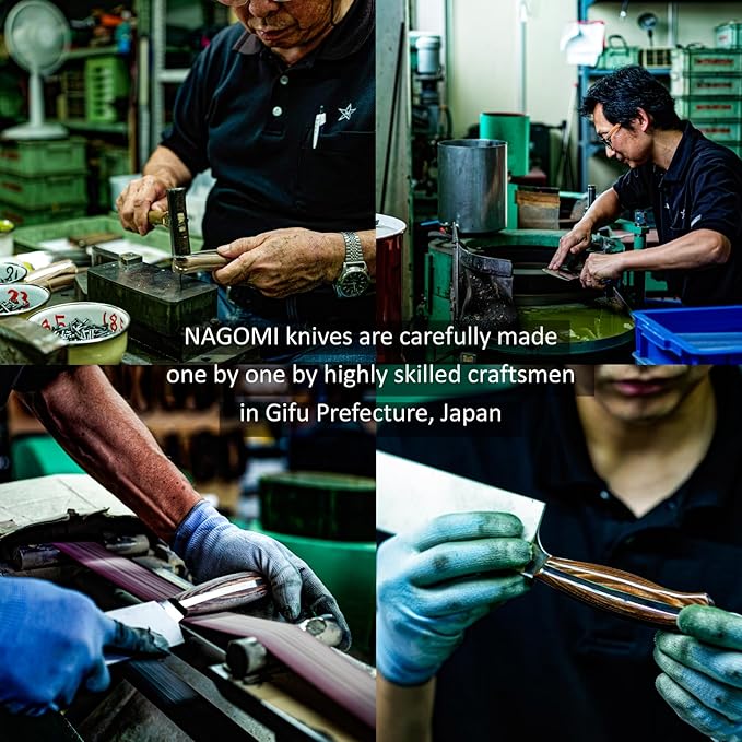 [NAGOMI] 8 inch Chef Knife | Stainless Steel HRC58 Professional Japanese Kitchen Cooking Knife with Ergonomic Handle for Thick Meat and Fish | Stylish Gift Box