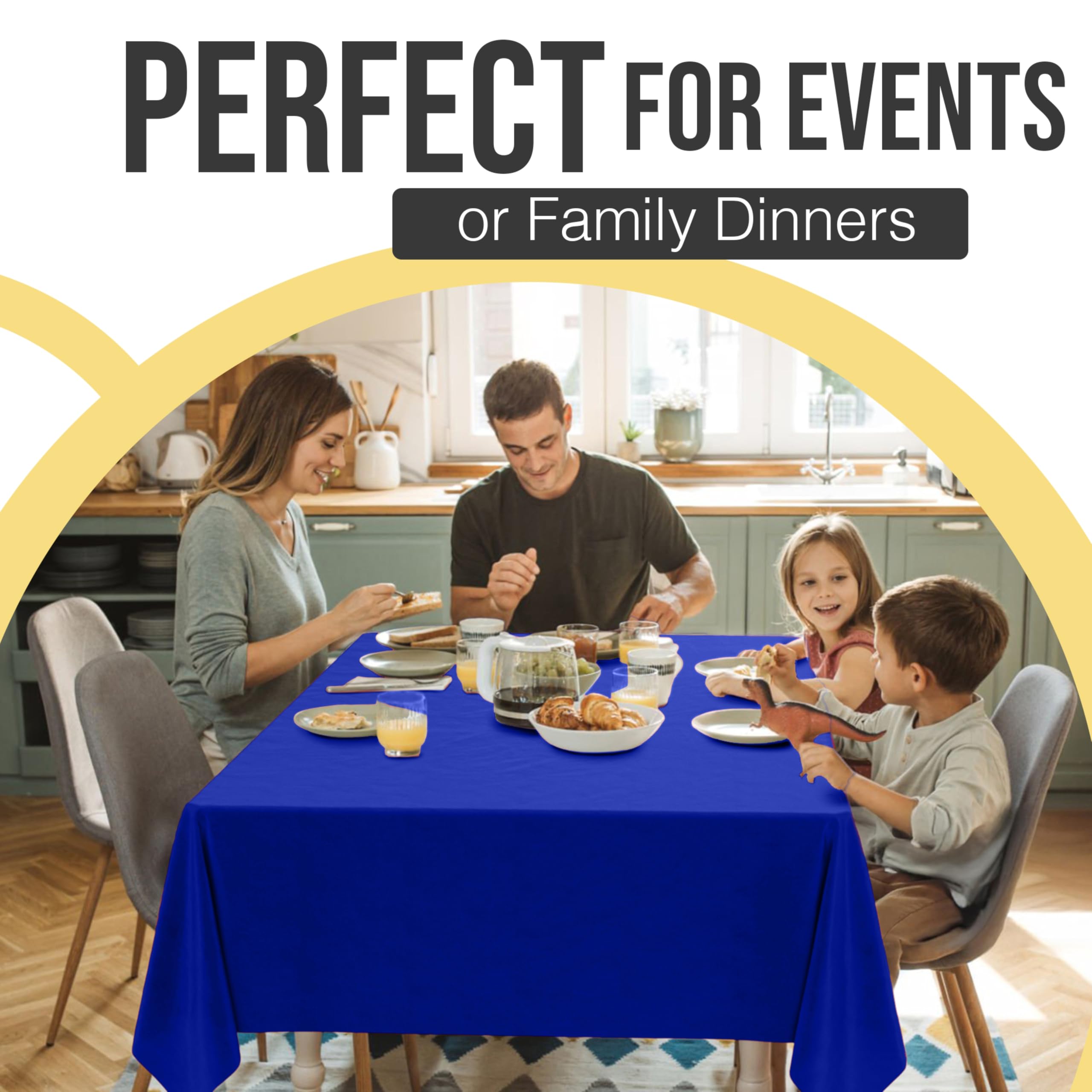Party Solids 66% Thicker Premium Plastic Table Cloth Rectangle Table Cover 0.5 Mil 6 Pack Dark Blue Table Cloth 54 Inch x 108 Inch Disposable Tablecloth Won't Tear Easily Like Cheap Thin Brands