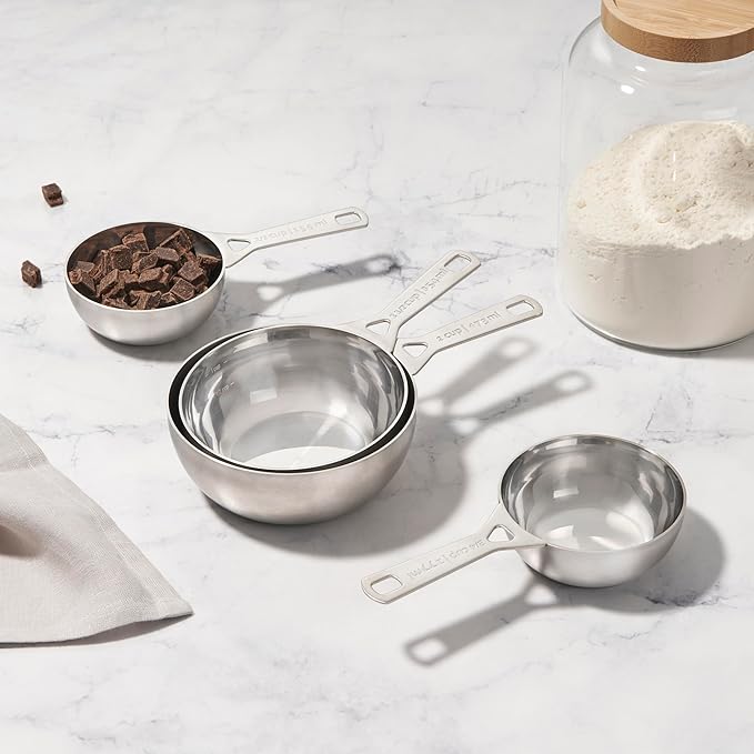 Le Creuset Stainless Steel Batch-Baking Measuring Cups, Set of 4