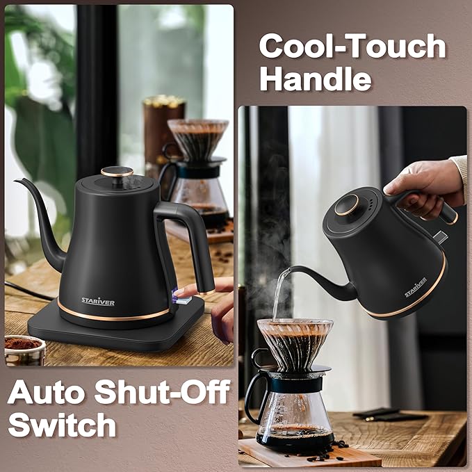 Stariver Gooseneck Electric Kettle, 0.8L Electric Tea Kettle