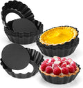 FARQAN 12 pcs Egg Tart Molds, 3" Mini Tart Pans Removable Bottom, Cupcake Cake Muffin Mold Tin Pan Baking Tool, Reusable Quiche Bakeware Carbon Steel for Pies, Quiche, Cheese Cakes, Desserts