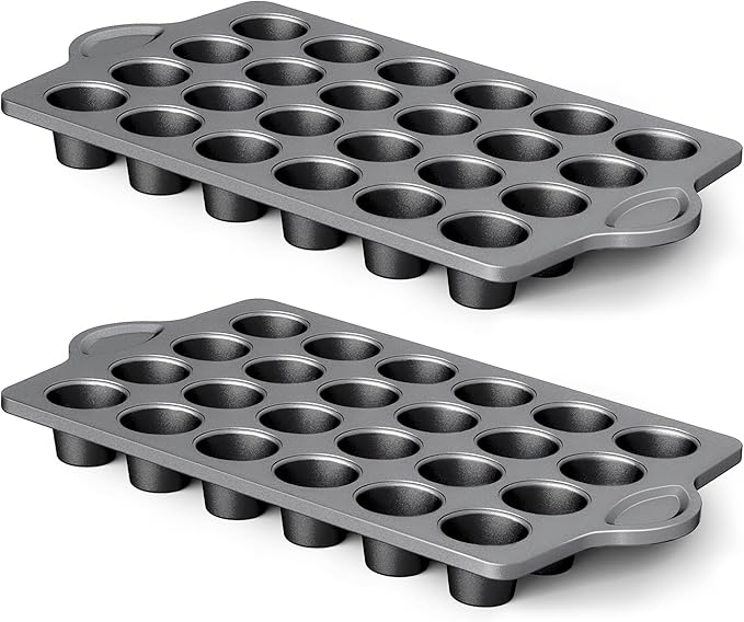HONGBAKE Mini 24 Muffin & Cupcake Pans with 240 Liners, Nonstick, Non-toxic