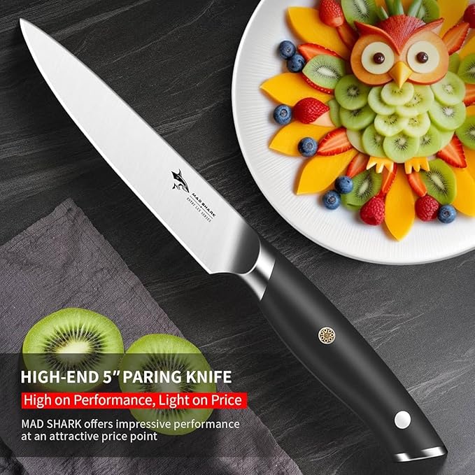 MAD SHARK 5 inch Paring Knife Ultra Sharp German Stainless Steel