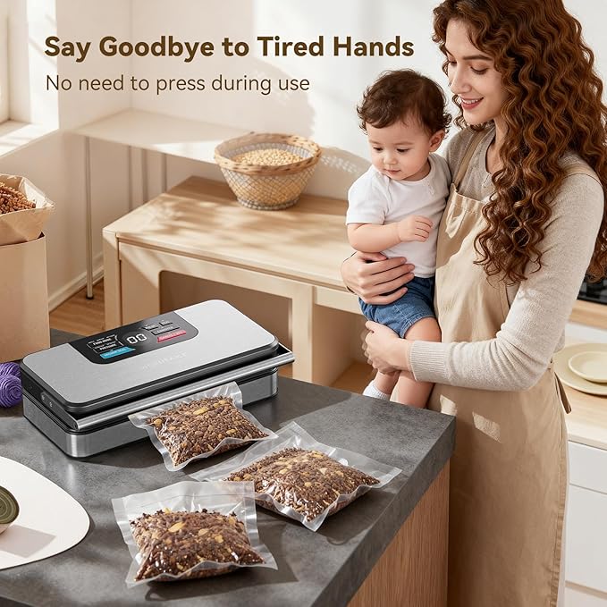 95kPa Vacuum Sealer for Food, 10-in-1 Vacuum Sealer Machine