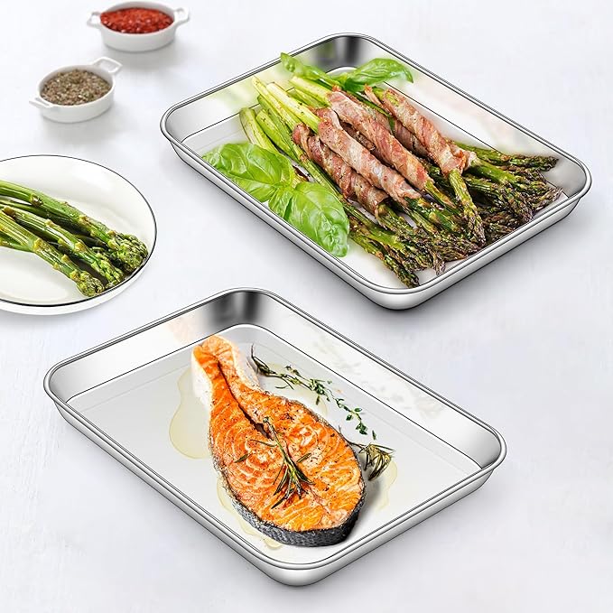 Homikit 1 Pack Mini Stainless Steel Baking Sheet, Non Stick