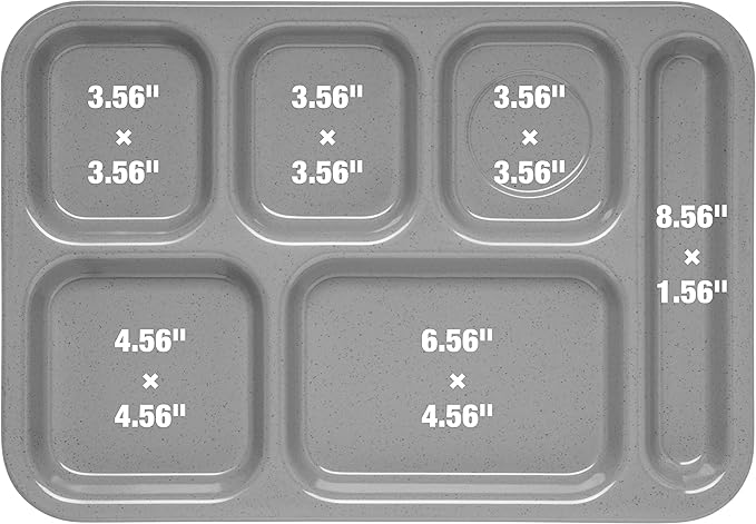 Carlisle FoodService Products / Brands-P614R25 Rectangular Tray w/ (6) Compartments, Polypropylene, Tan, 10" x 14