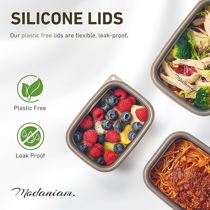 Stainless Steel Lunch Box Adult| Meal Prep| Food Storage| Stainless Steel Lunch Containers with clear Silicone Lids| Leak Resistant|20,30, 40 OZ| Bento Box | Metal lunch Box |Lunchbox | Bentobox