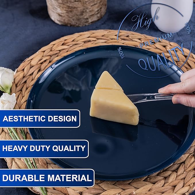 PARTY BARGAINS Disposable Cutlery Set 1440-Piece – Sapphire Settings Clear Plastic Forks Spoons Knives – Heavy-Duty Utensils for Parties Catering Weddings & Events – BPA Free