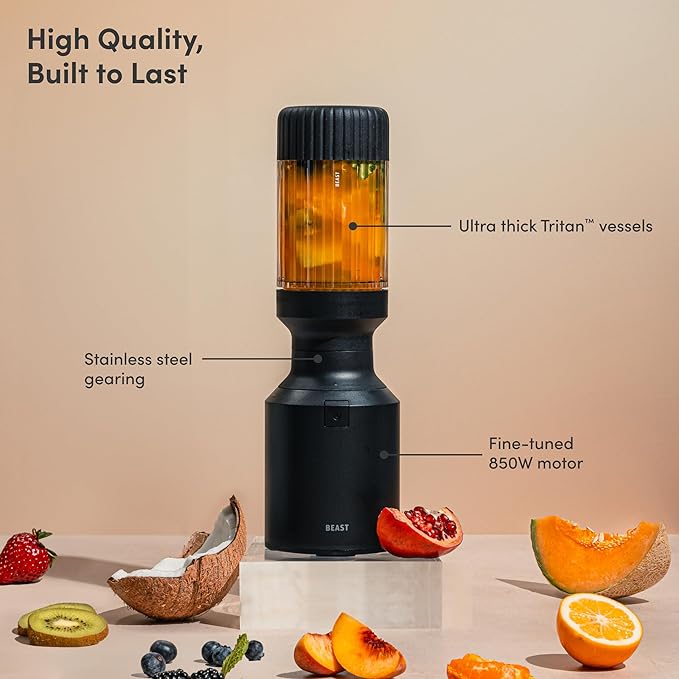 Beast Mighty 850 Plus Personal Blender, XL Vessel, Carbon Black, 850W