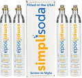 Simpli Soda 60L CO2 Canister Cylinders - Compatible w/Sodastream BLUE Screw-In Only, Ninja Thirsti, Philips, and More - Threaded Style Soda Streaming Machine CO2 Tanks Gas Refill, | 14.5 oz, Set of 4