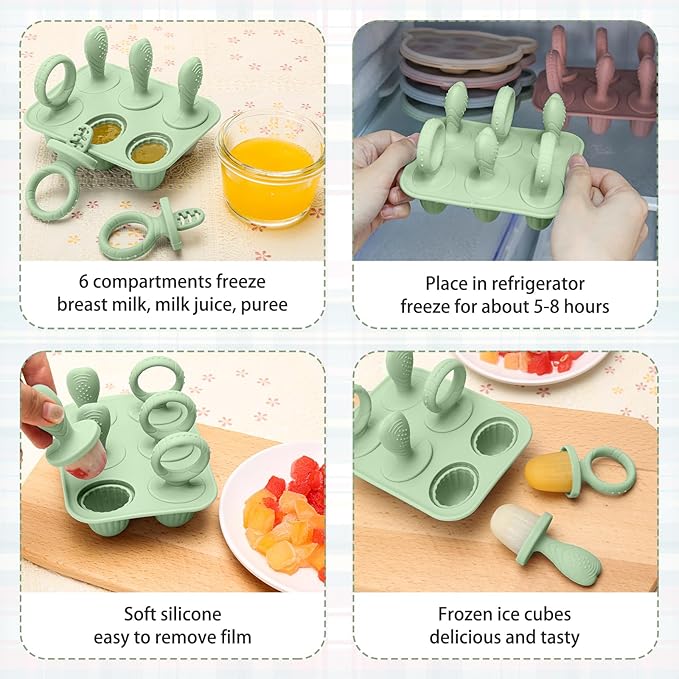 Silicone Toddlers Popsicle Molds with Sticks