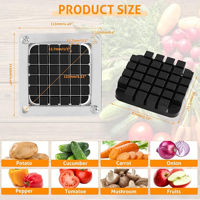 WICHEMI Replacement Chopper Blade 1/2" Commercial Vegetable Dicer Blades