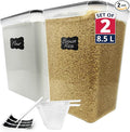 Reli. Airtight Food Storage Containers Stackable 8.5L Flour Sugar (2 Pack)