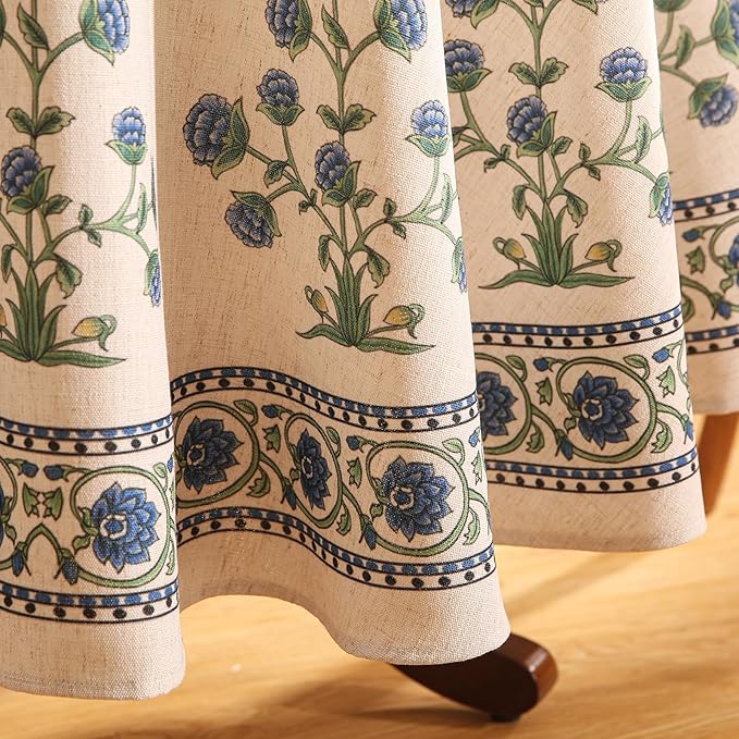 patdrea Vintage French Linen Tablecloth,Round,Diameter 67"-Ivar B