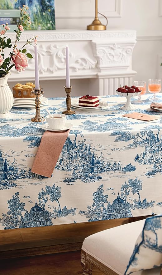 patdrea Elegant French Linen Tablecloth,Rectangular,71"x55"-Lucerne A