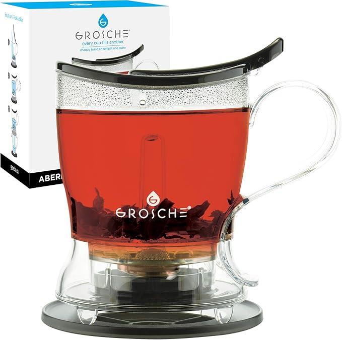 GROSCHE Aberdeen Smart Tea Maker BPA-Free Tea Infuser Black 17.7 oz (525ml)