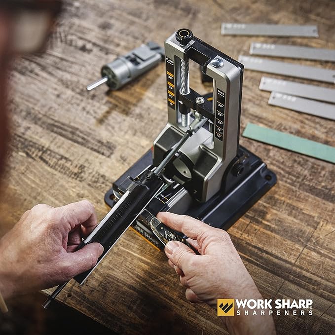 Work Sharp Professional Precision Adjust Knife Sharpener Kit - Complete Sharpening System for Kitchen, Pocket & Hunting Knives - Premium Angle-Guided Sharpening