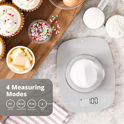 Greater Goods Food Scale, Slim & Compact Build, 1g Precision (Ash Gray)