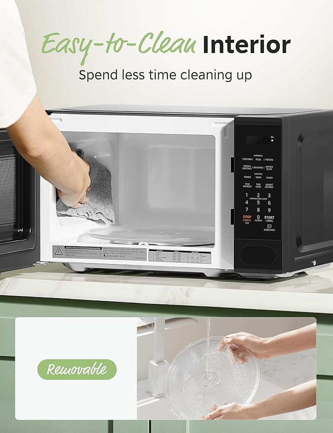 COMFEE' Countertop Microwave Oven 0.7 Cu.Ft, 700W, Black, Child Lock