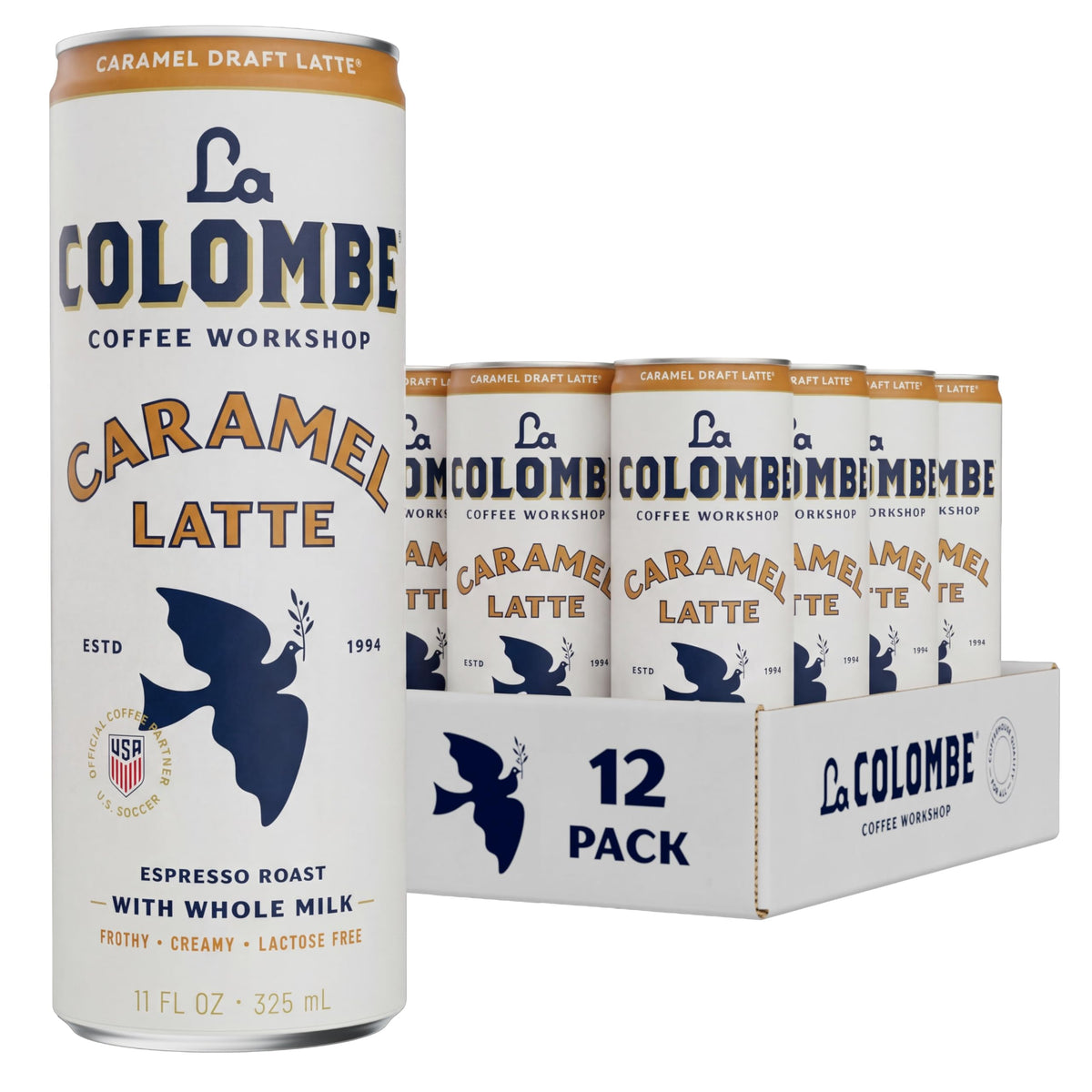 La Colombe Coffee, Triple Draft Latte, 11 fl oz Cans (Pack of 12), Coffeehouse Quality Cold Brew, Specialty Grade Coffee Beans, Ready-to-Drink On-the-Go