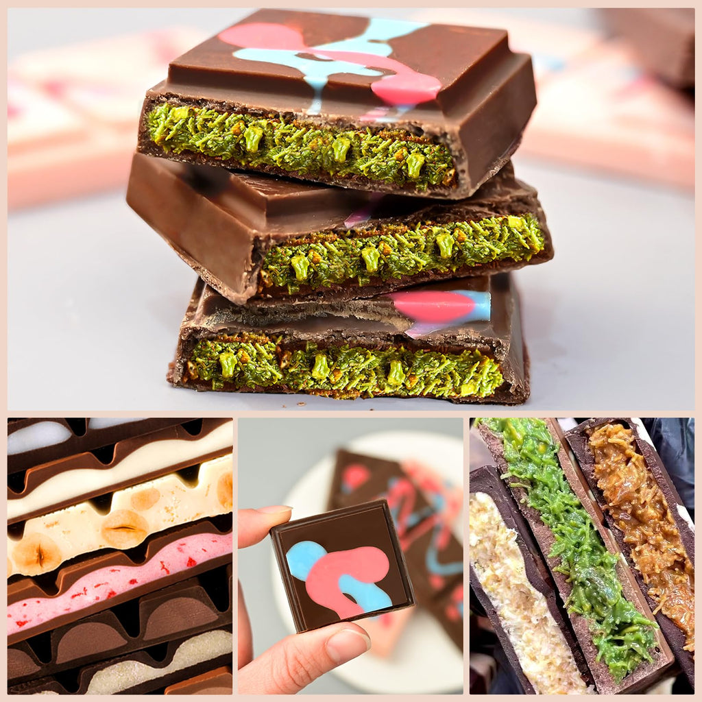 Chocolate Bar Molds for Dubai Pistachio, 2 Pack Square Chocolate Mold