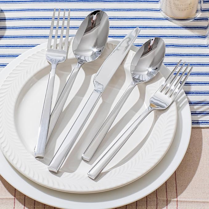 Silverware Set for 6, 30 Piece Flatware Set, Stainless Steel