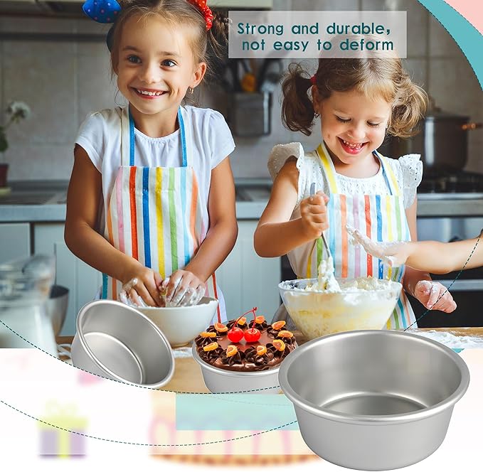 Norcoin 16 Pcs 4 Inch Round Cake Pans Nonstick Aluminum Round Cake Pan Mold Small Smash Cake Baking Pans for Home Baking Cheese Cake Pizza Quiche Leakproof and Easy Release