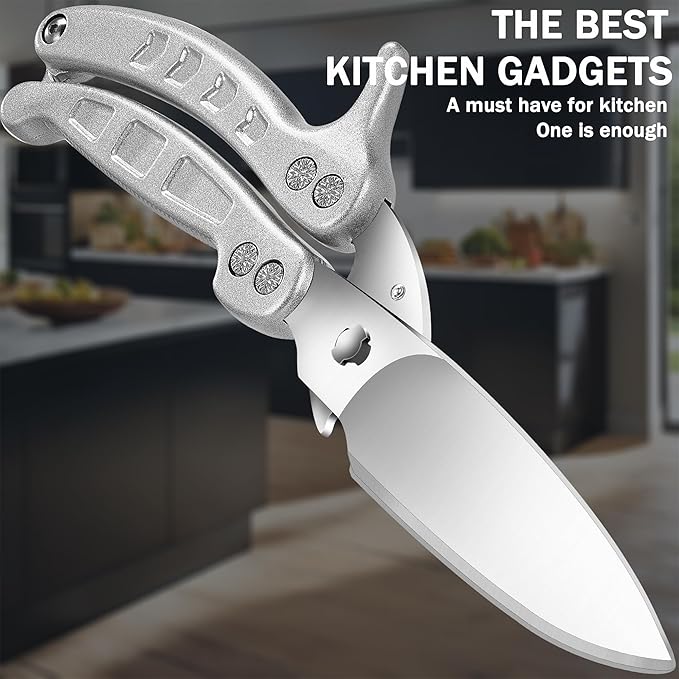 SLEMOON Heavy Duty Kitchen Shears,Poultry Shears with Safety Lock,Silver