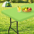 homing Rectangle Table Cloth Cover, Water-Resistant Polyester Elastic Fitted Tablecloth, Fits for 6 Foot Folding Tables, Washable Table Protector for Picnic, Camping, Outdoor (Lime Green, 30" x 72")
