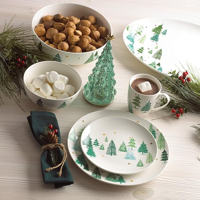 Lenox Balsam Lane Stoneware Christmas Serving Platter