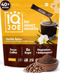 IQJOE Mushroom Coffee, Vanilla Spice, 40 Stick Packs | Keto, Zero Sugar