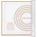 Silicone Pastry Mat Extra Thick Large Non Stick Baking Supplies Kitchen Counter Cooking Rolling Dough Sheet Pie Crust Sourdough Bread Oven Liner with Measurement (L-16''(W)*24''(L), 3#Gold)