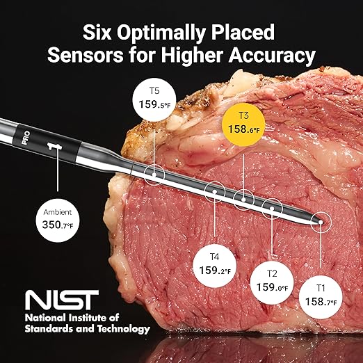 ThermoMaven Sub-1G Wireless Meat Thermometer, 4 Probes WiFi Thermometer