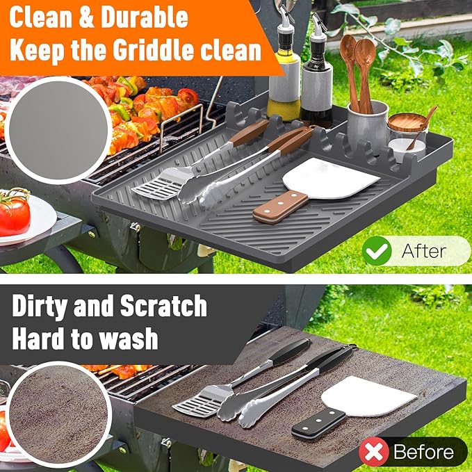 Silicone Grill Mat Compatible with Blackstone, Grey