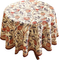 patdrea Vintage French Linen Tablecloth,Round,Diameter 55"